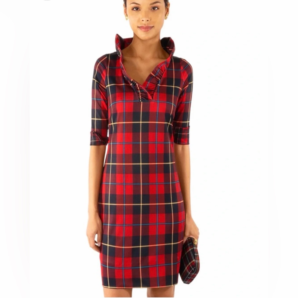 Gretchen Scott Designs Ruffneck Duke Of York Tartan Dress